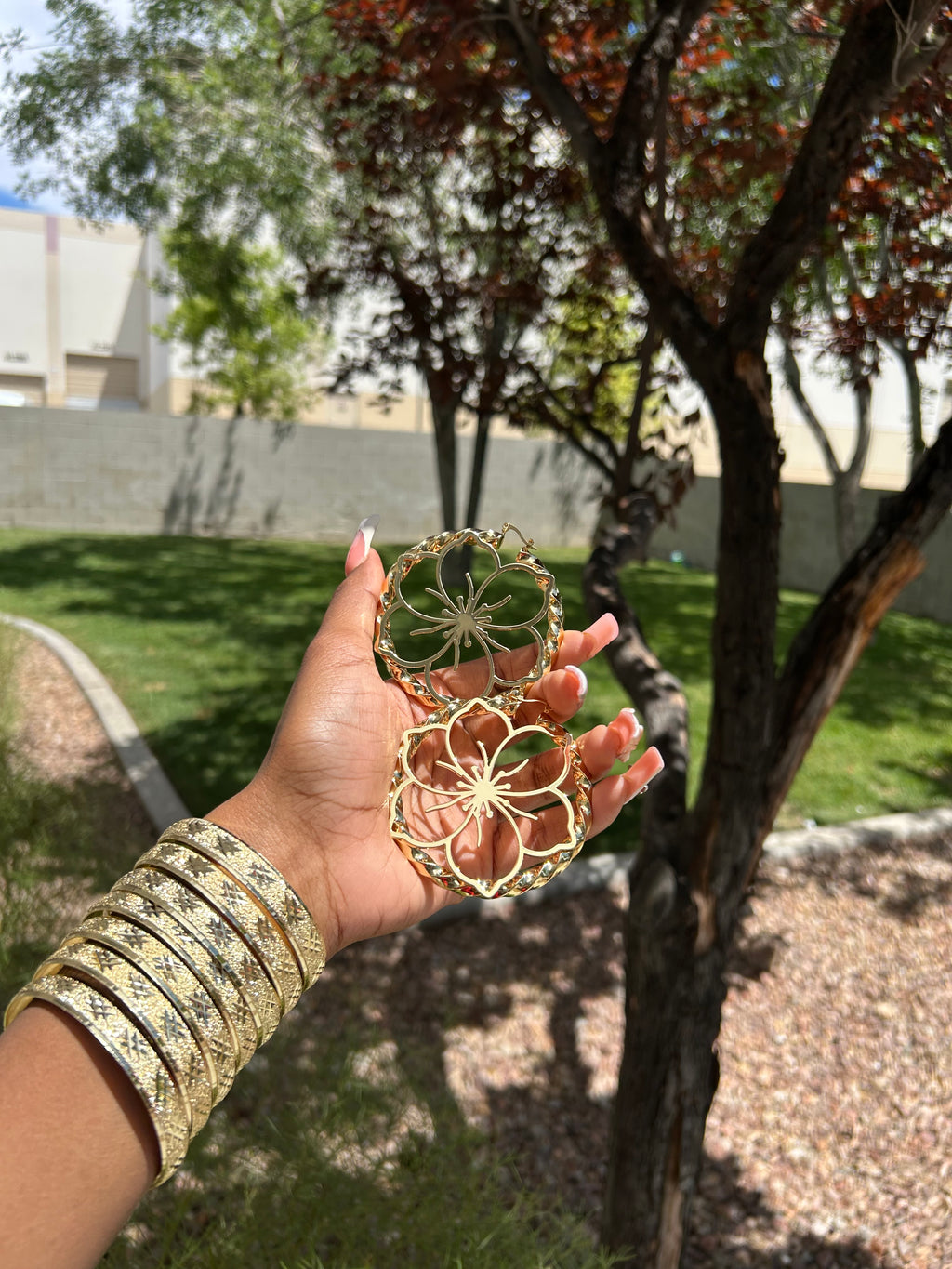 Pulmeria flower hoops