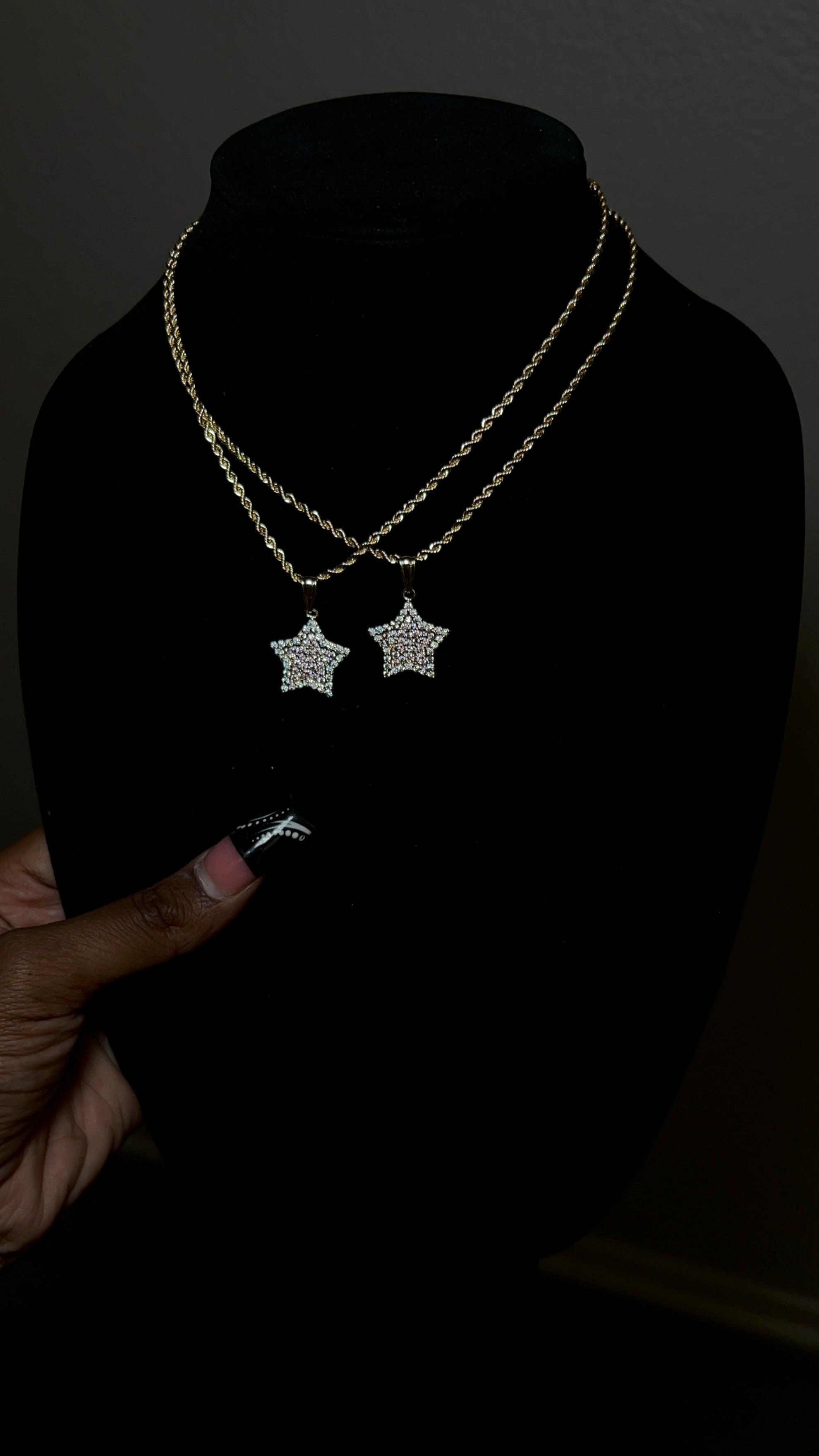 Pink CZ Star Pendant & Chain