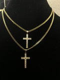 Cross With Hearts Pendant & Chain
