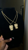 Large Middle Finger Cat Pendant & Chain