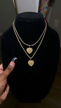 Flatback Nugget Heart Pendant & Chain
