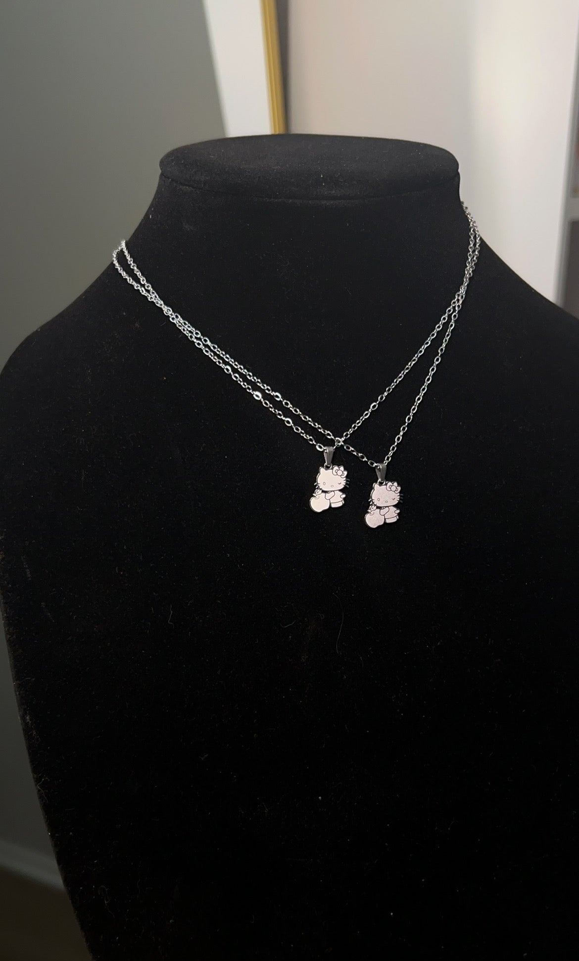 Cat & Apple Pendant & Chain