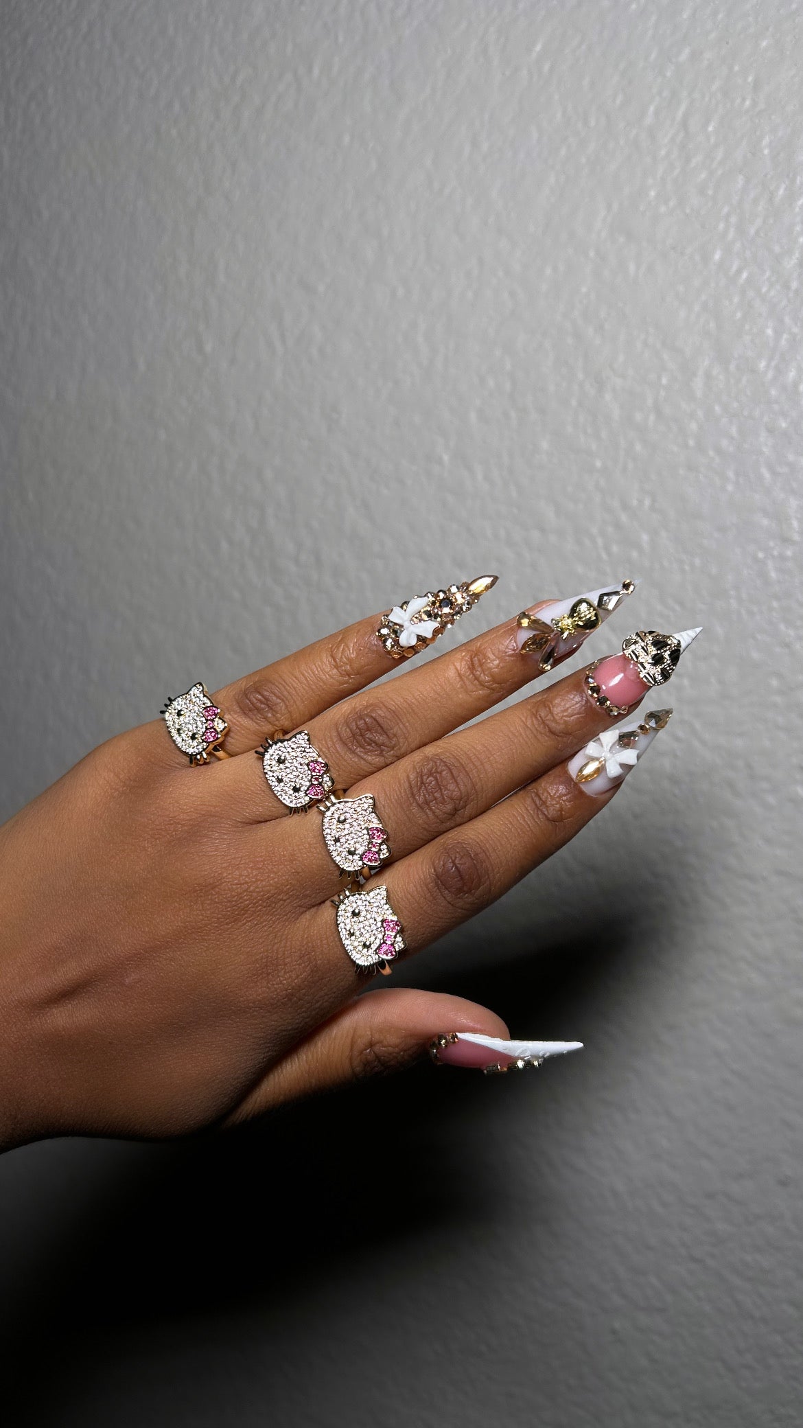 Blinged Cat Face Ring