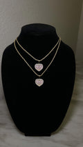 Pink CZ Heart Pendant & Chain