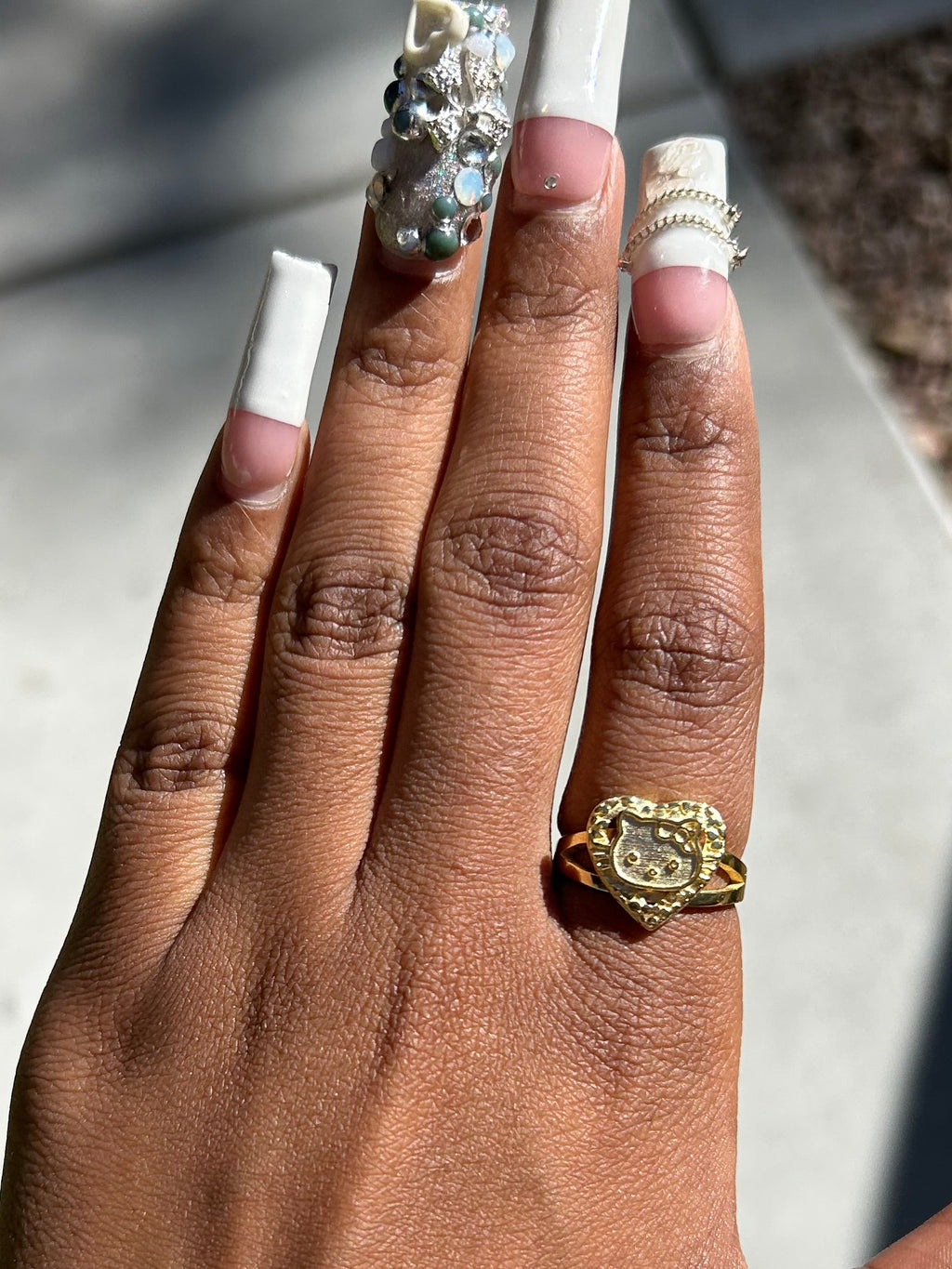 Heart Cat Nugget Ring