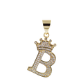 Gold Crown Initial Pendant