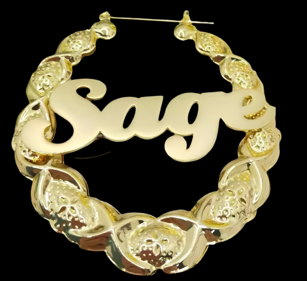 18K XOXO Gold custom name hoops