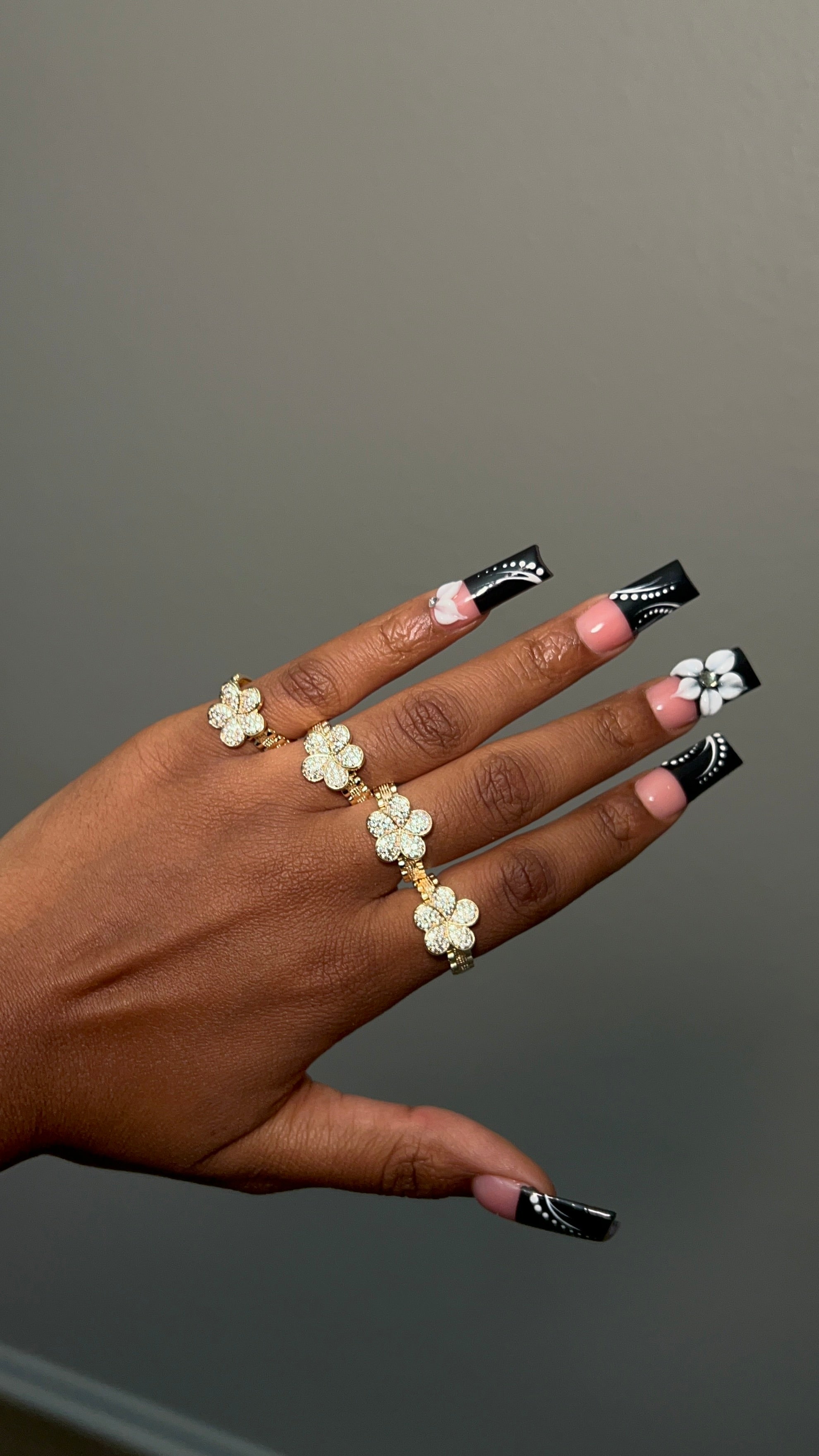 Floral Cz Ring On Rolex Band