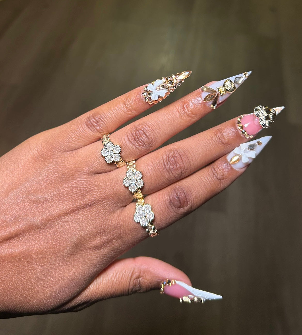 White Clover Leaf Ring On Rolex Band