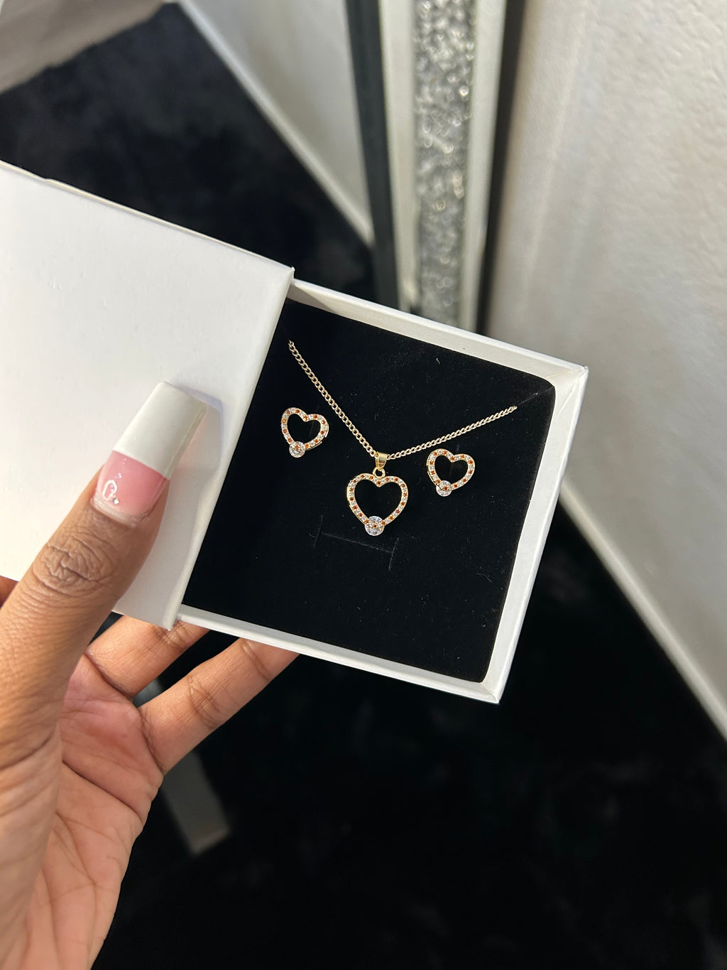 Heart Necklace & Earrings
