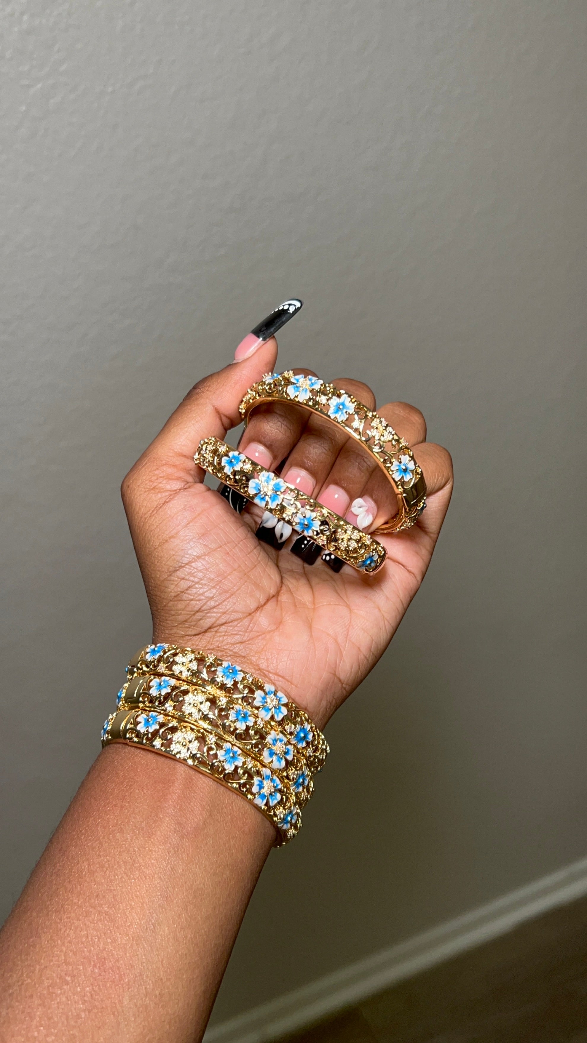 Golden Floral Bangles