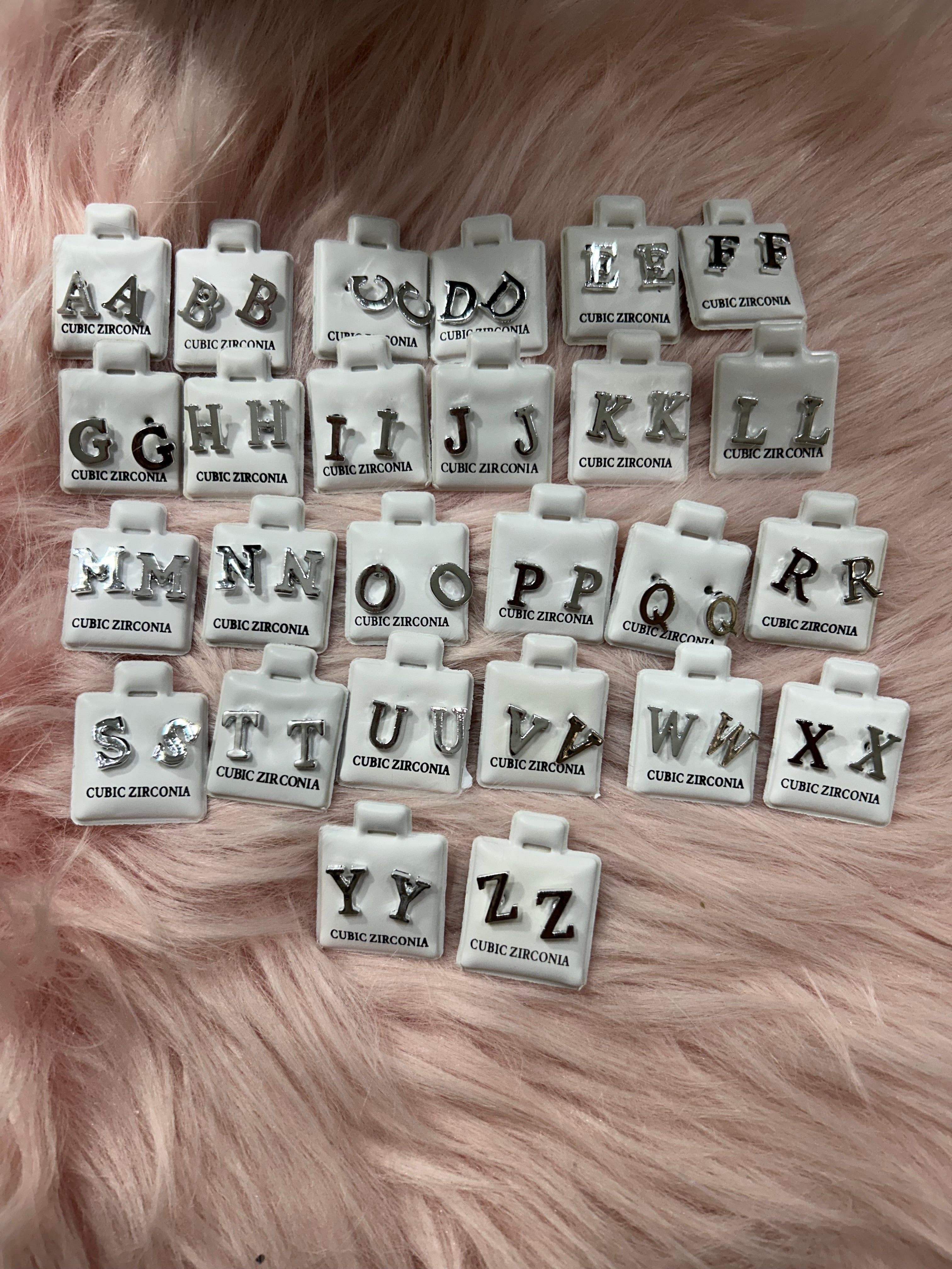 Silver Initial Stud Earrings