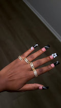Gold CZ Cuban Link Ring
