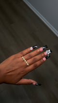 Mini Nugget Heart Double Finger Ring