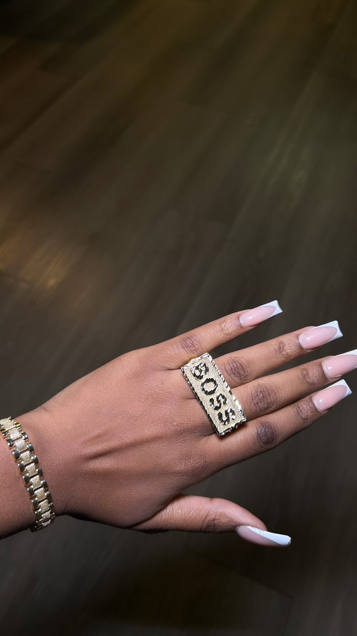 Boss Square Two Finger Ring