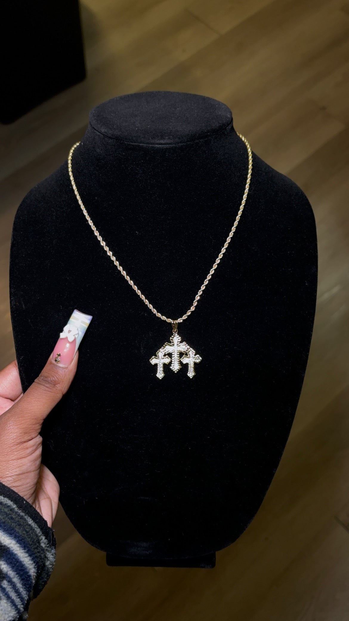Triple Cross Pendant & Chain