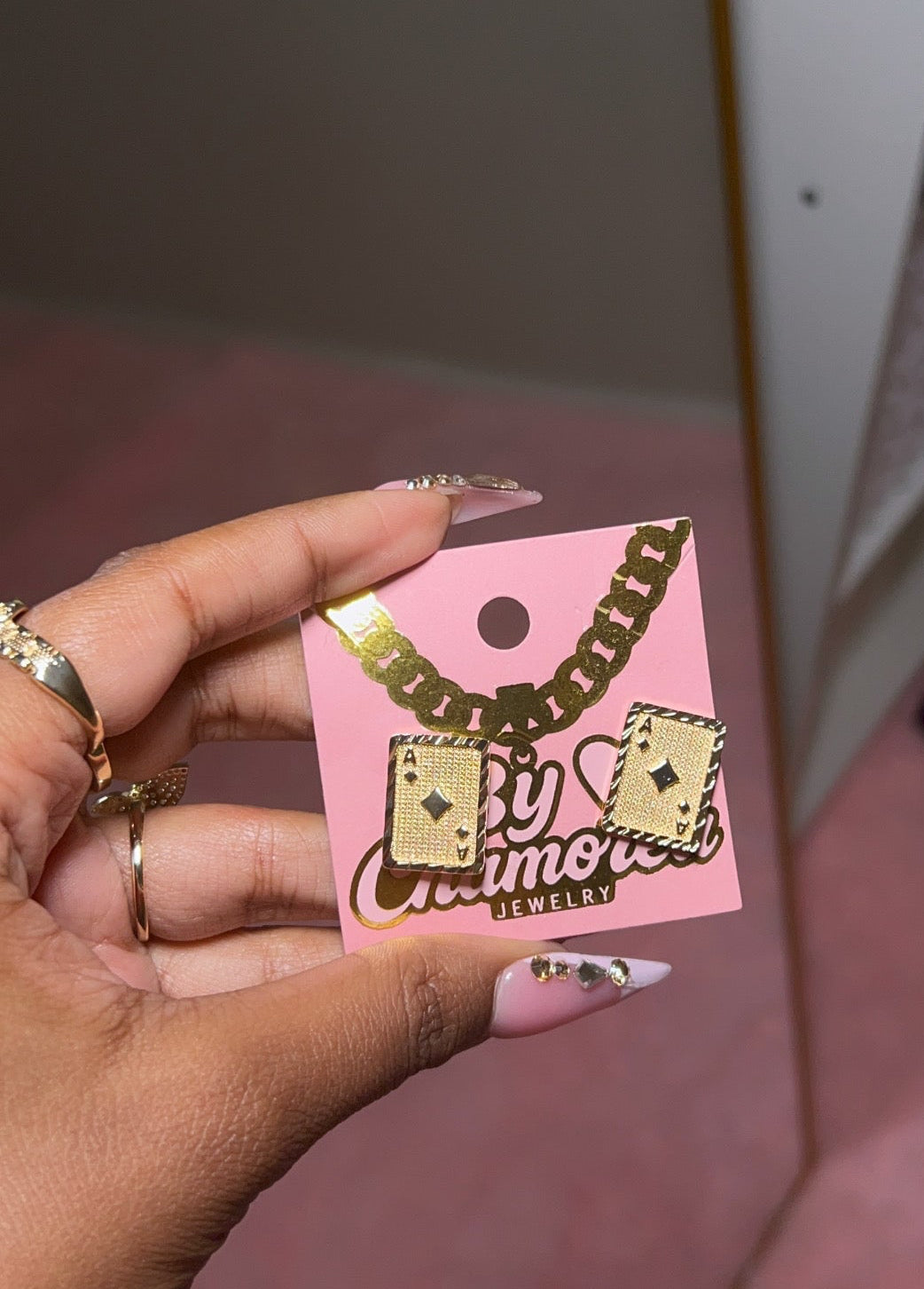 Ace Card Stud Earrings