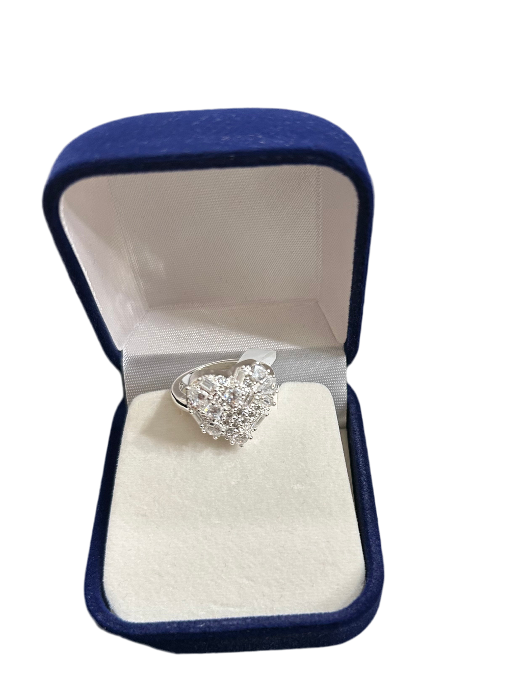 Silver Heart CZ Ring