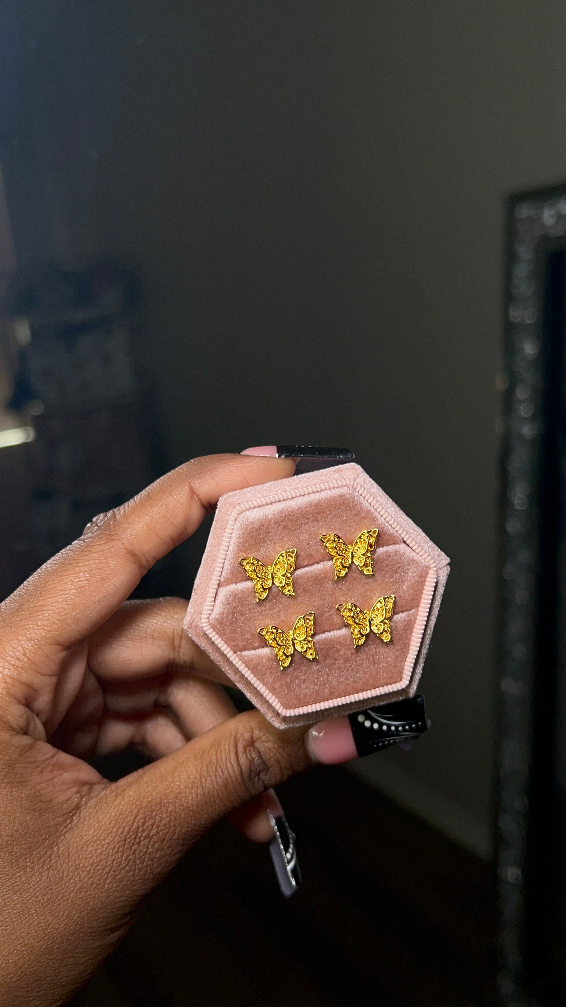 24K Butterfly Studs