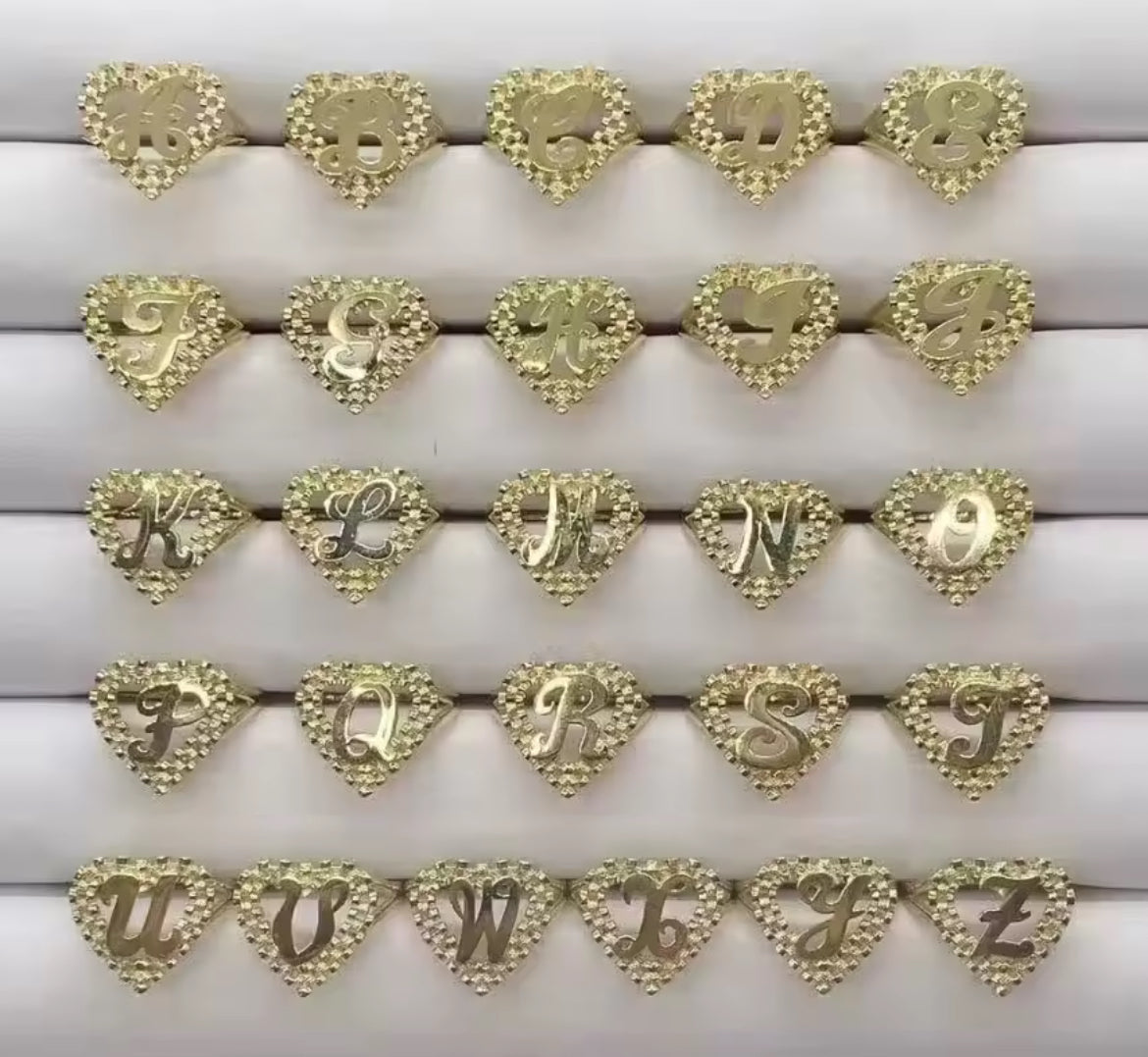 Custom Rolex Heart Initial Ring