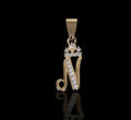Dainty Gold Initial With Crown Pendant