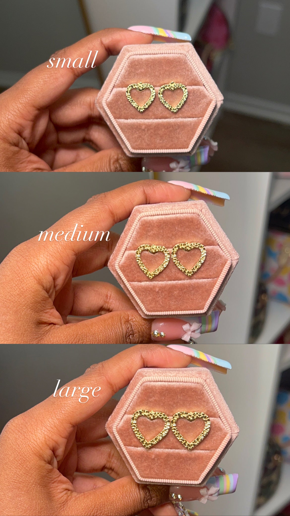 Nugget Open Heart Studs