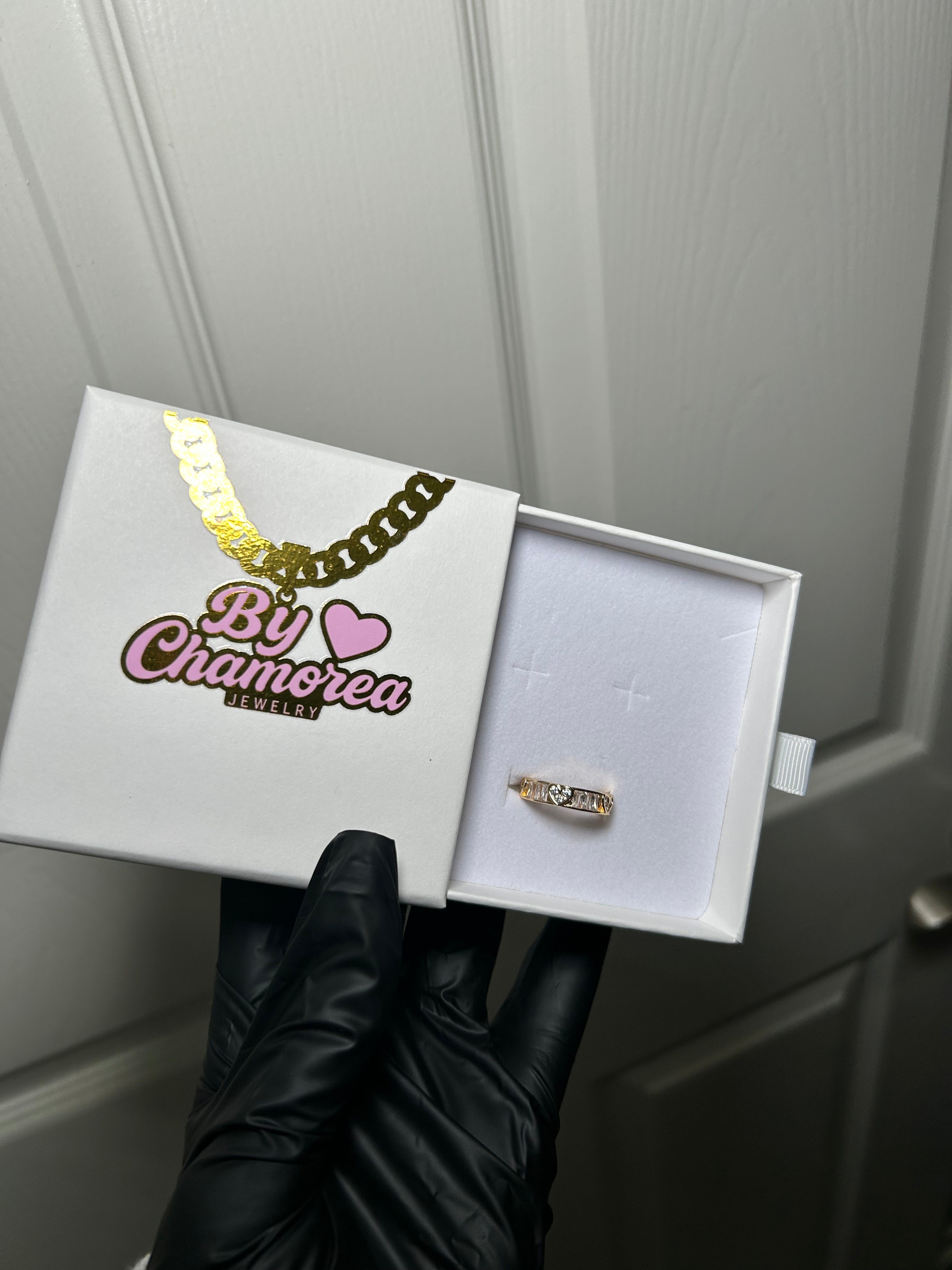 Gold CZ Heart Ring