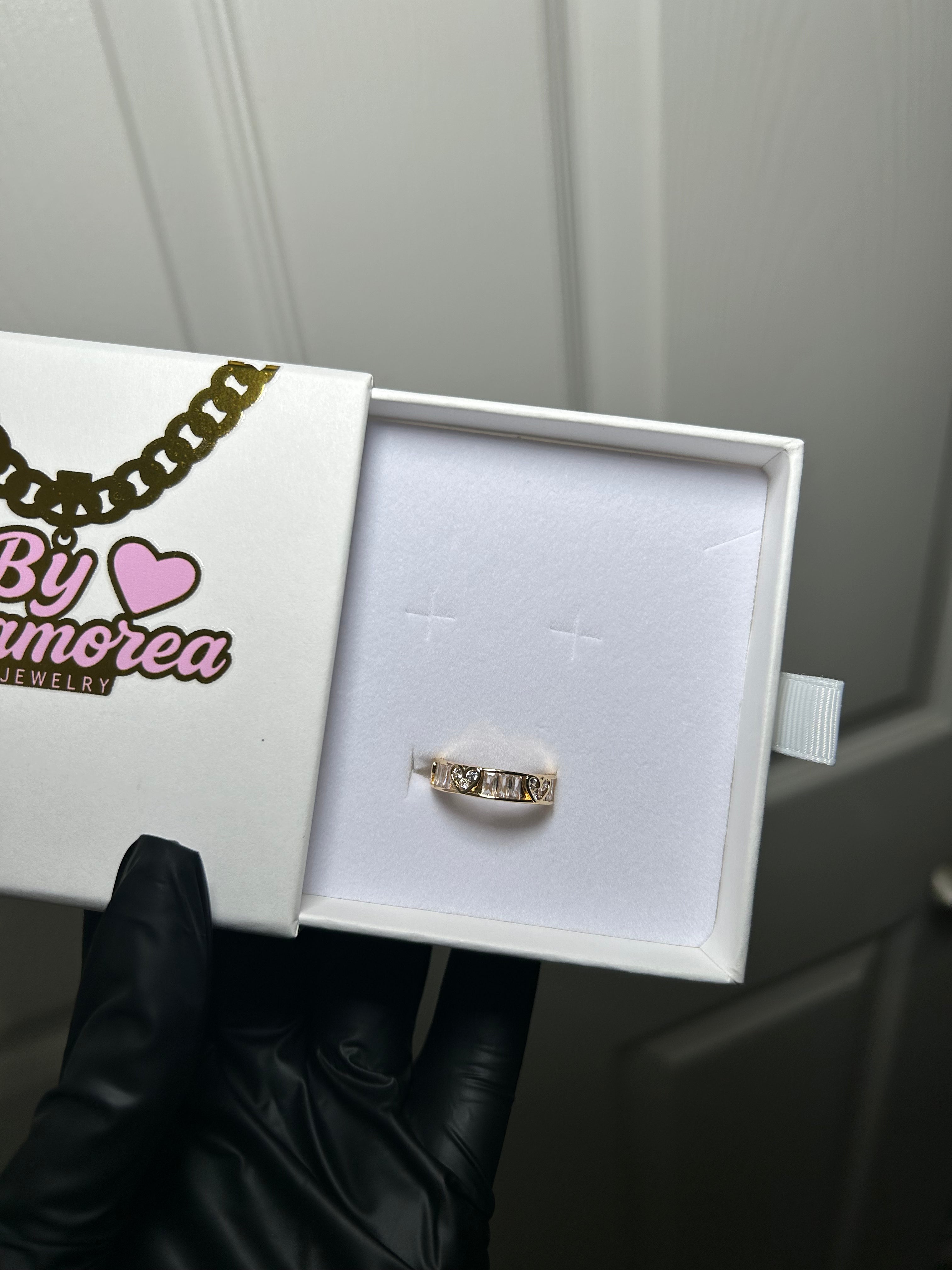 Gold CZ Heart Ring