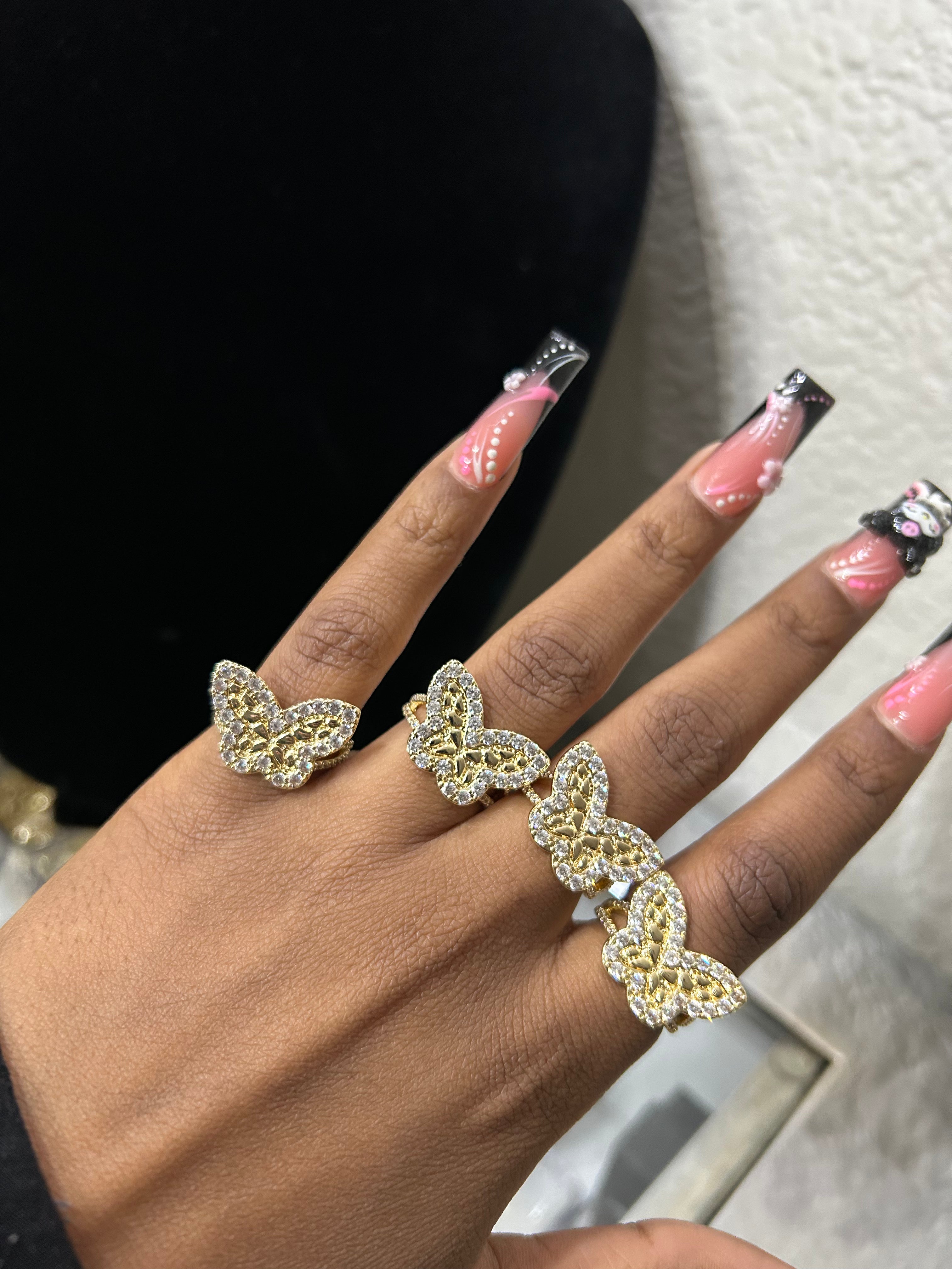 Butterfly Nugget CZ Ring