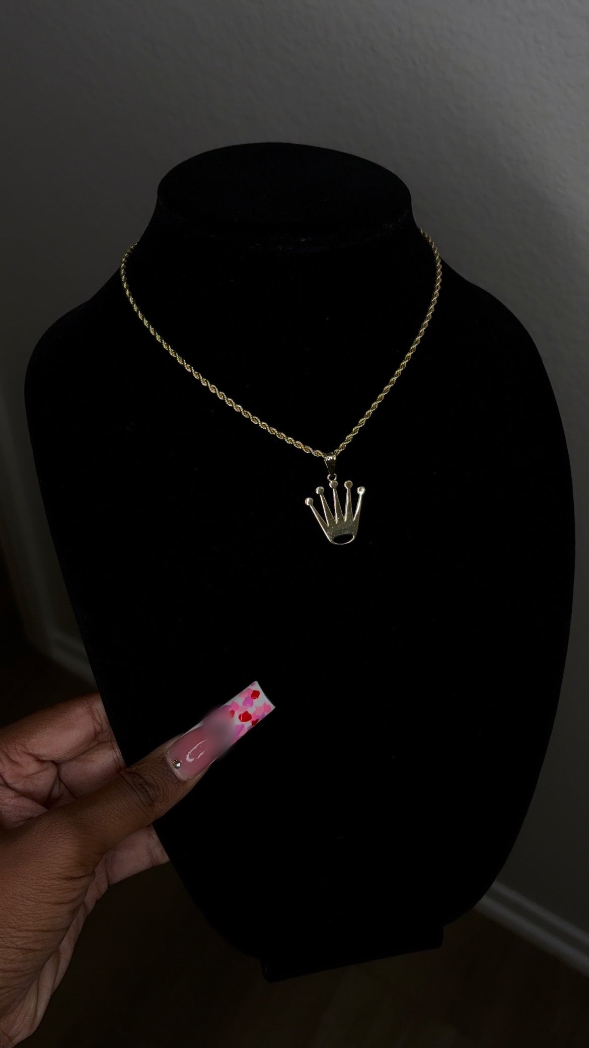 Rolex crown pendant & chain
