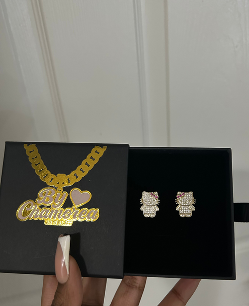 Blinged HK Stud Earrings