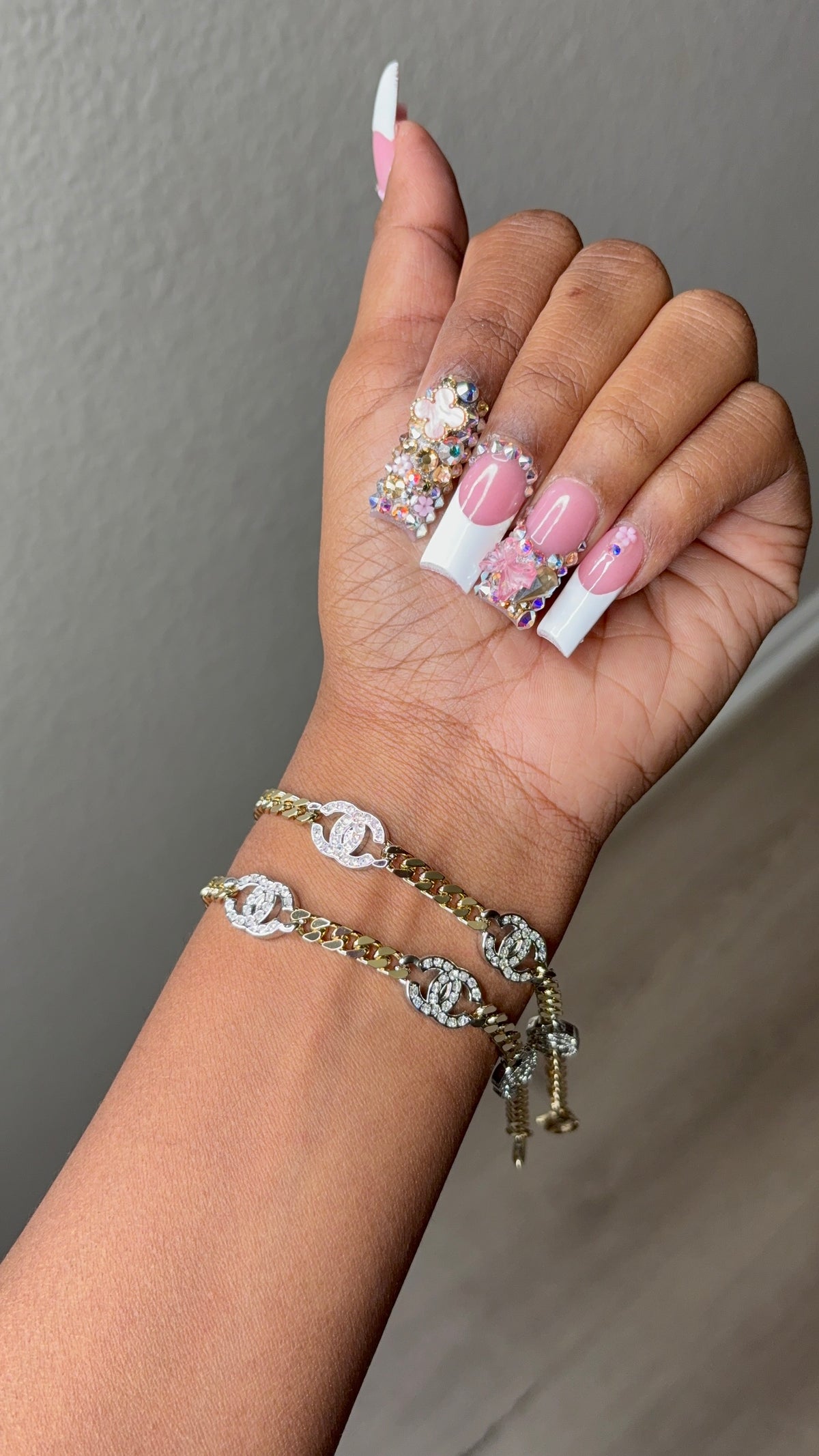 CC Two Tone Cuban Bracelet