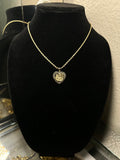 Cat Face Heart Rolex Pendant & Chain