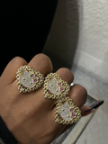 Blinged Big Face Cat Heart Rolex Ring