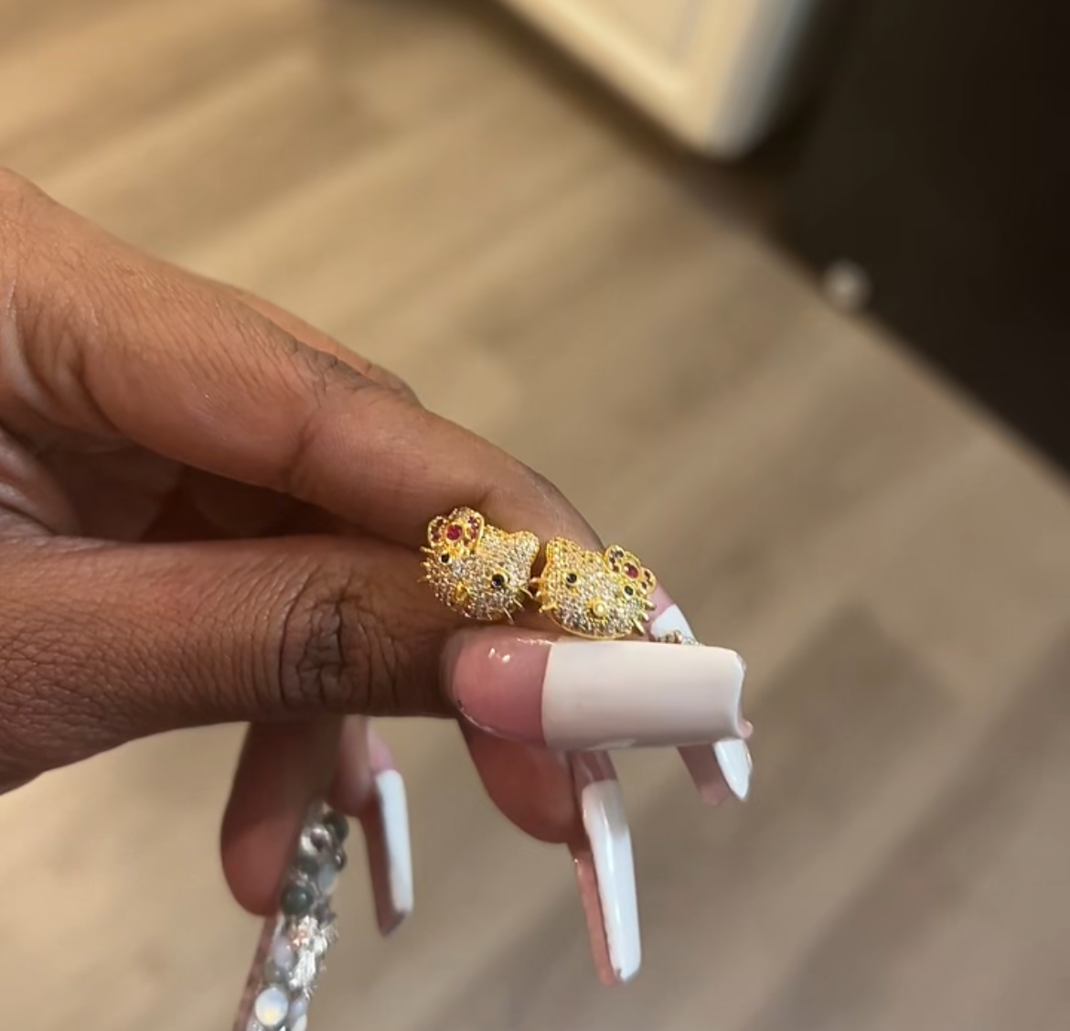 Kitten stud earrings