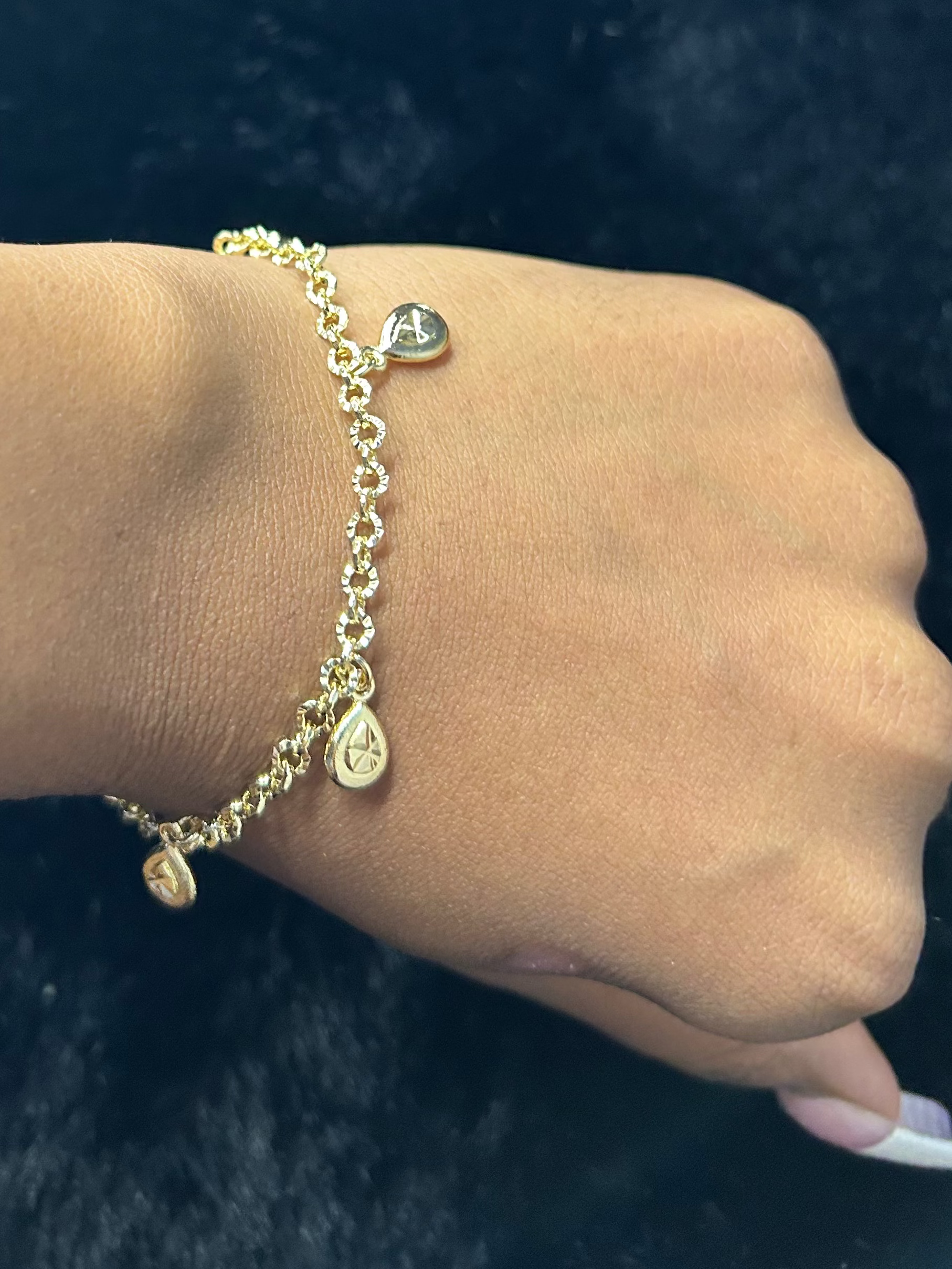 Diamond Cut Charm Bracelet